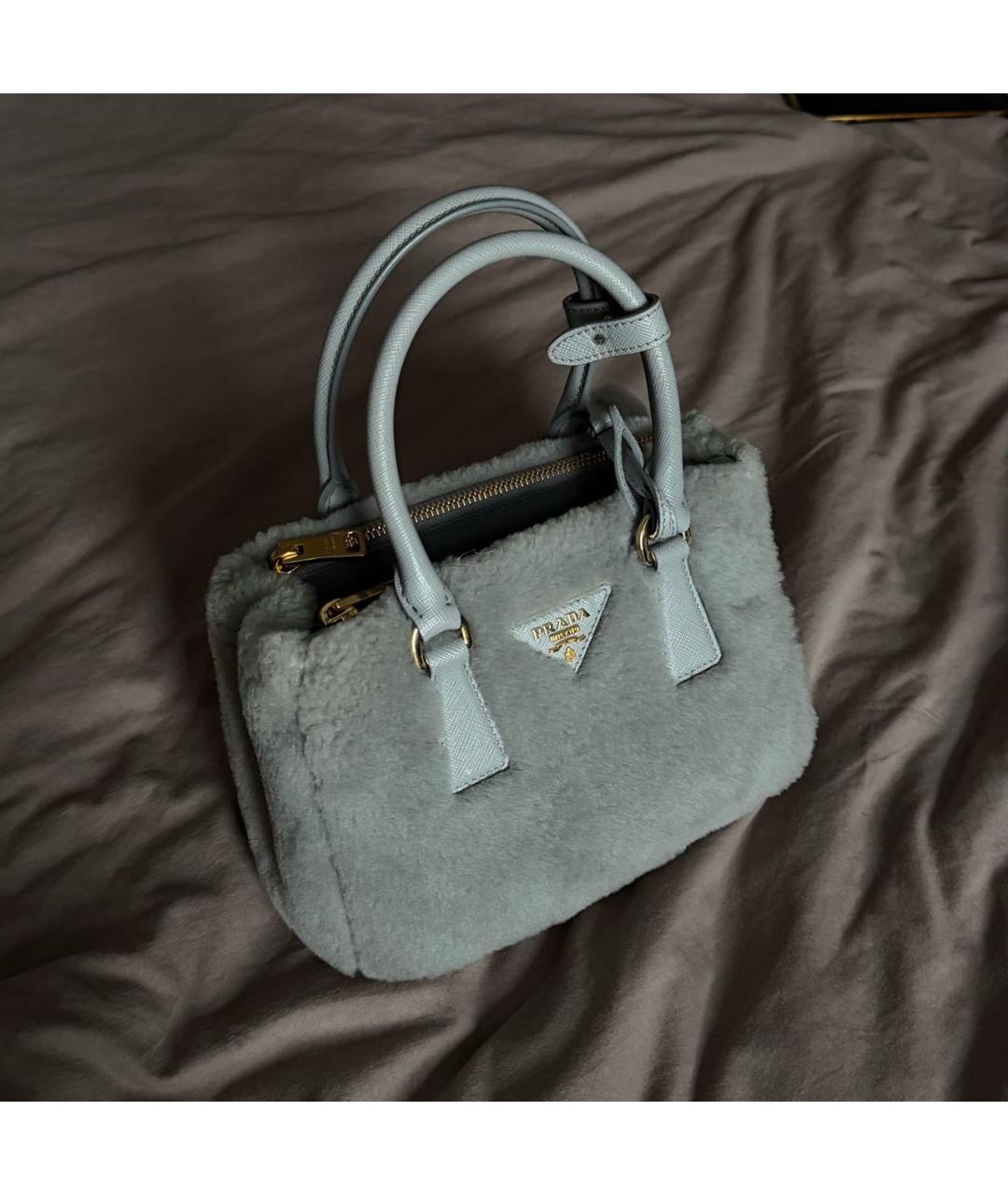 PRADA Серая шерстяная сумка с короткими ручками, фото 2