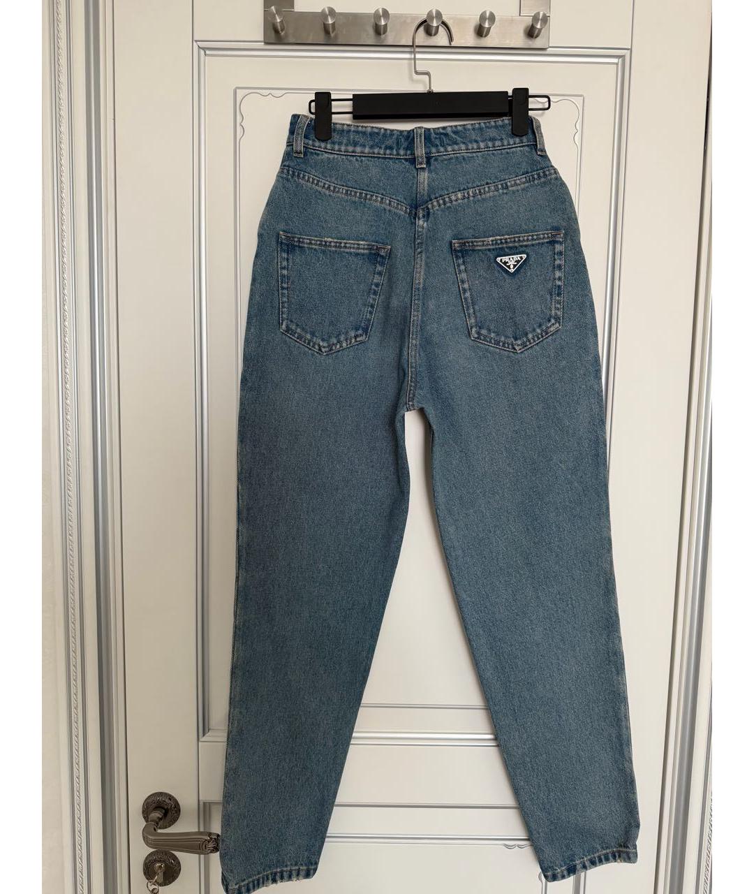 PRADA Синие хлопковые джинсы слим, фото 2