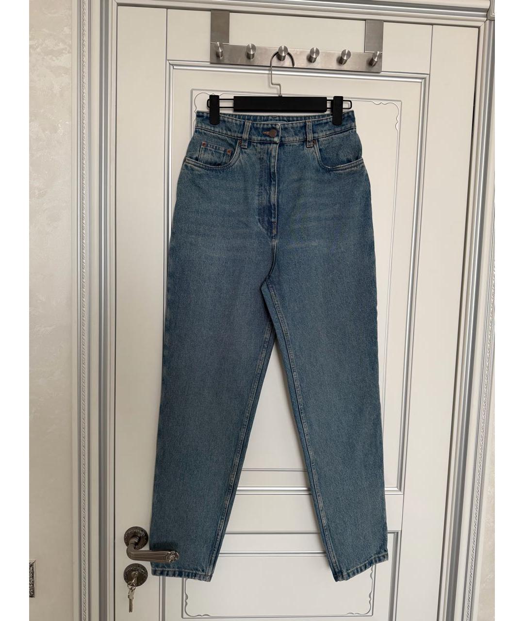 PRADA Синие хлопковые джинсы слим, фото 5