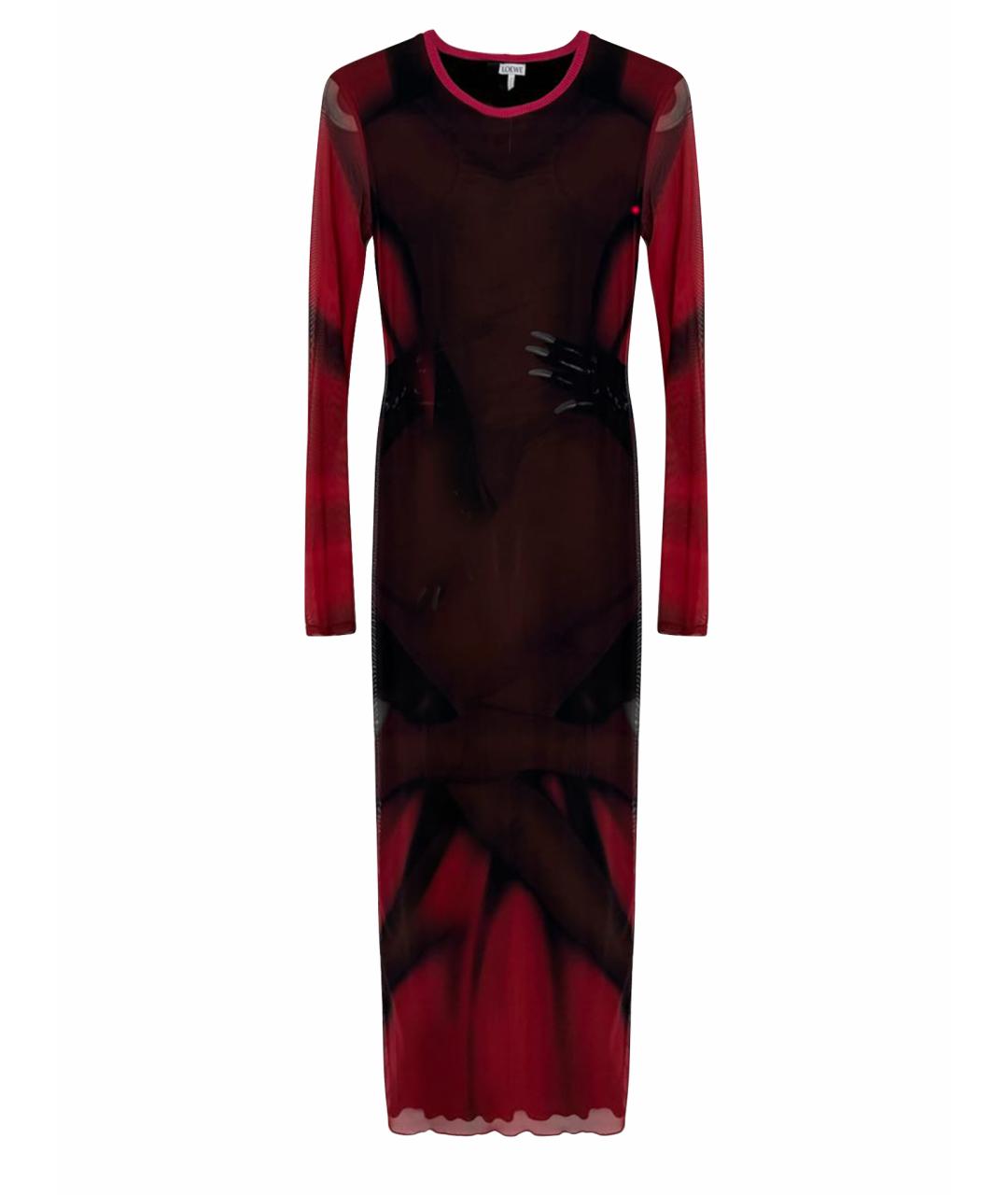 LOEWE Красное сетчатое повседневное платье, фото 1