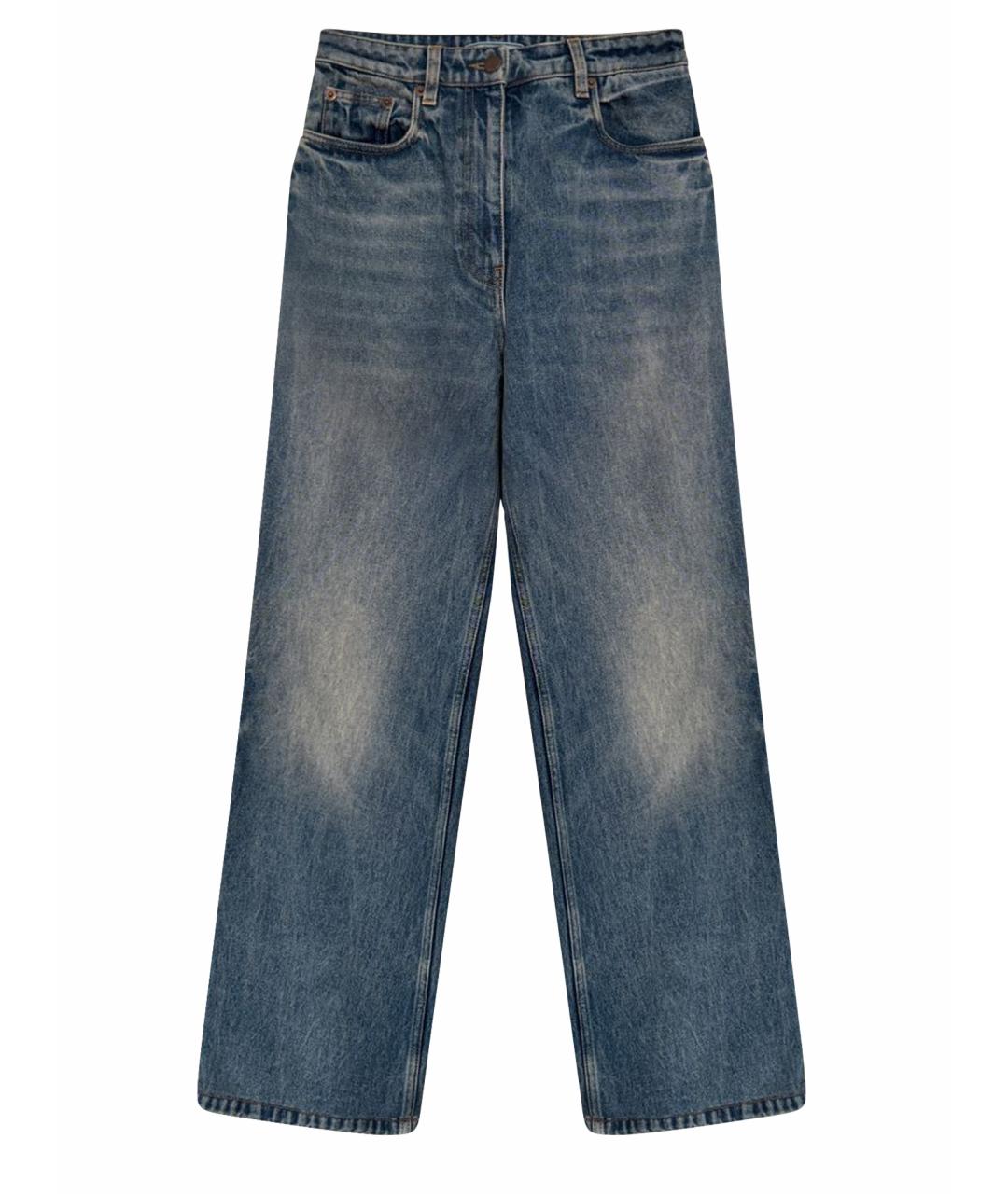 PRADA Синие хлопковые прямые джинсы, фото 1