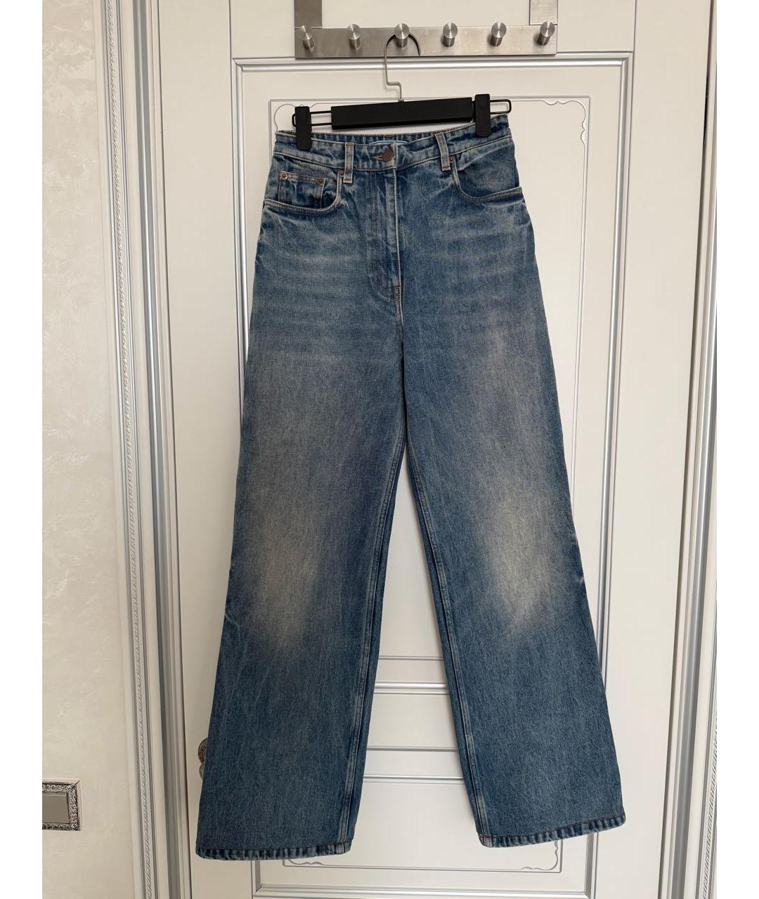 PRADA Синие хлопковые прямые джинсы, фото 5