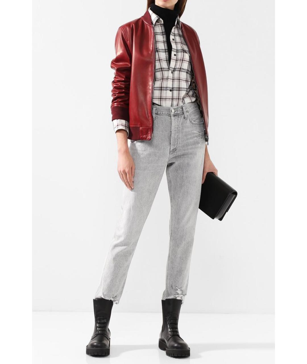 DOLCE&GABBANA Бордовая кожаная куртка, фото 5