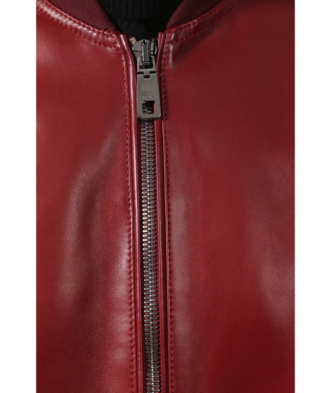 DOLCE&GABBANA Бордовая кожаная куртка, фото 4