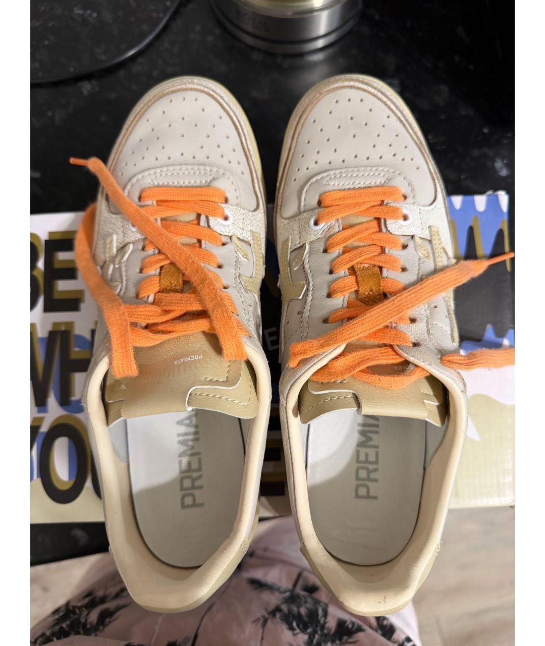 PREMIATA Бежевые кожаные кеды, фото 4