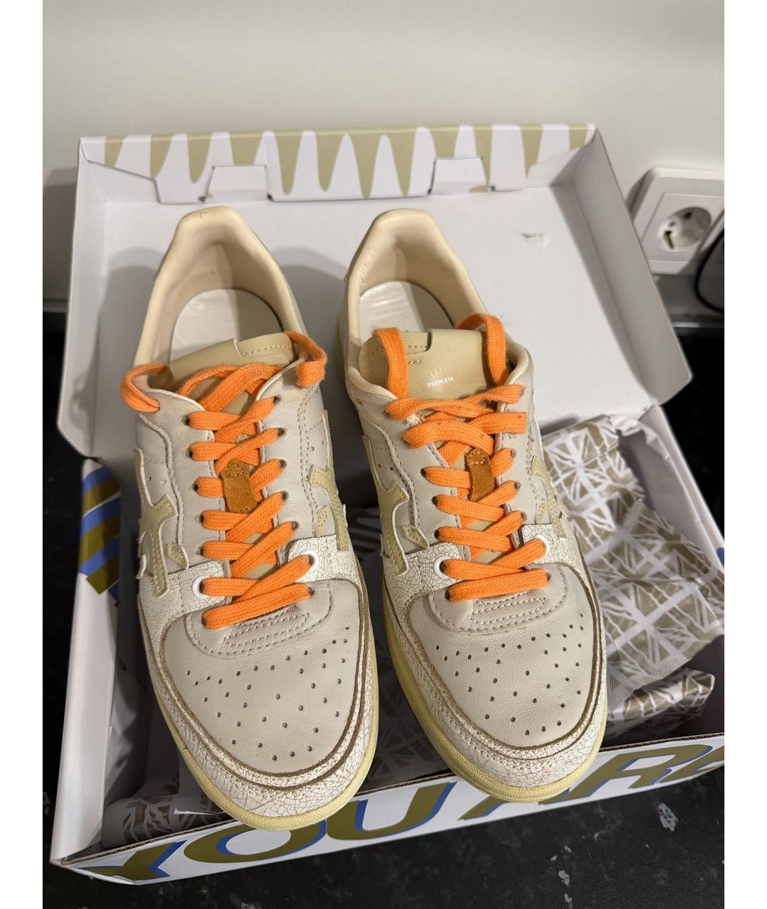 PREMIATA Бежевые кожаные кеды, фото 3