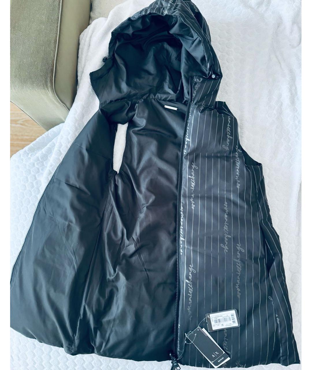 ARMANI EXCHANGE Черный полиэстеровый жилет, фото 3