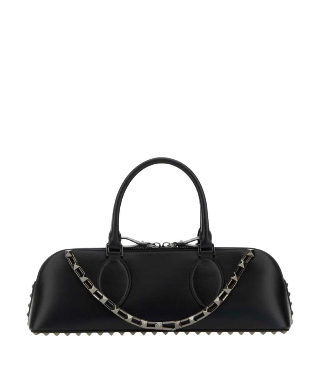VALENTINO Черная кожаная сумка с короткими ручками, фото 1