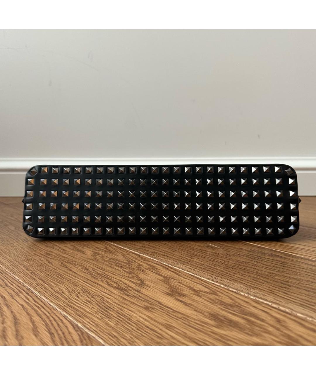 VALENTINO Черная кожаная сумка с короткими ручками, фото 5