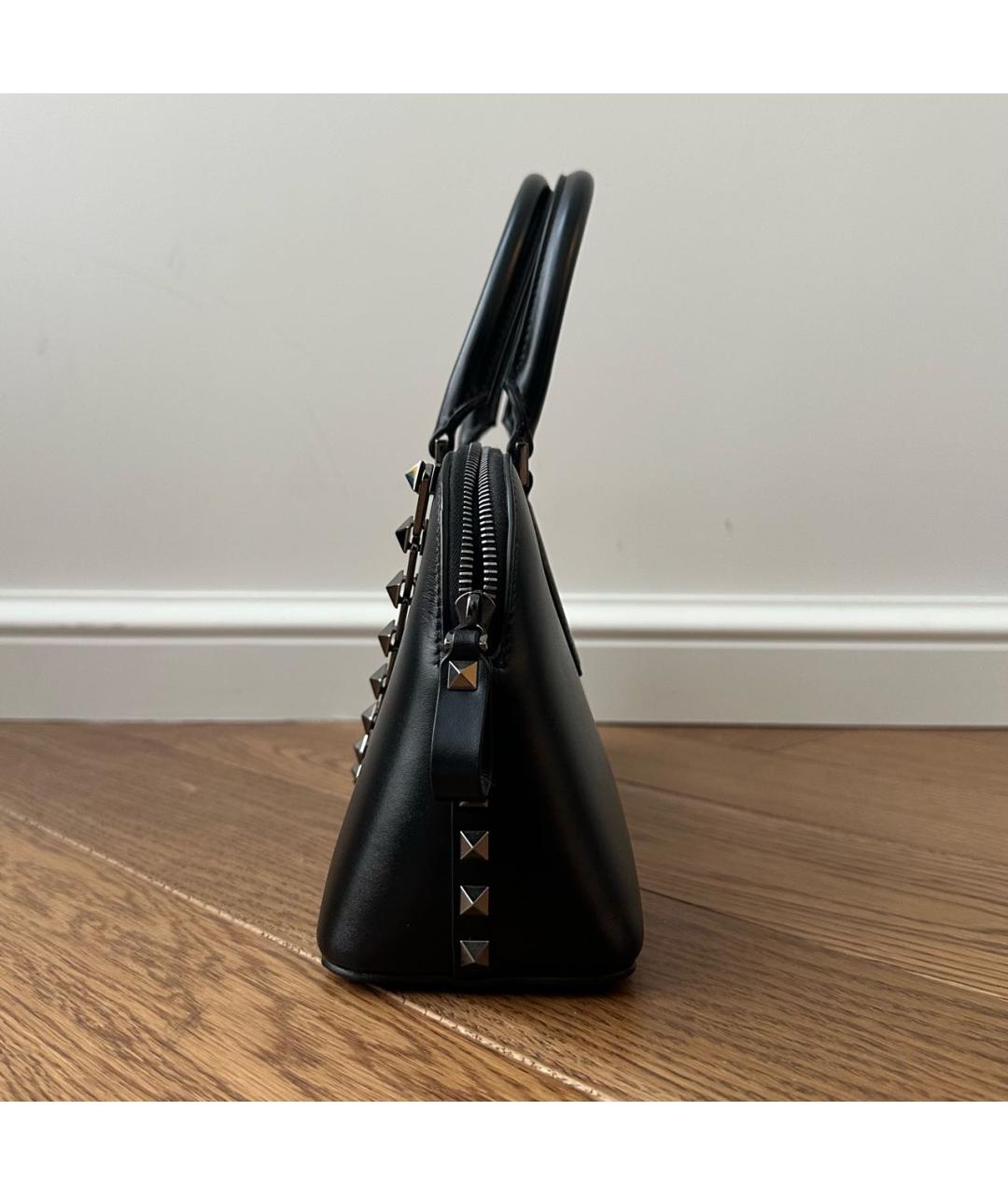 VALENTINO Черная кожаная сумка с короткими ручками, фото 7