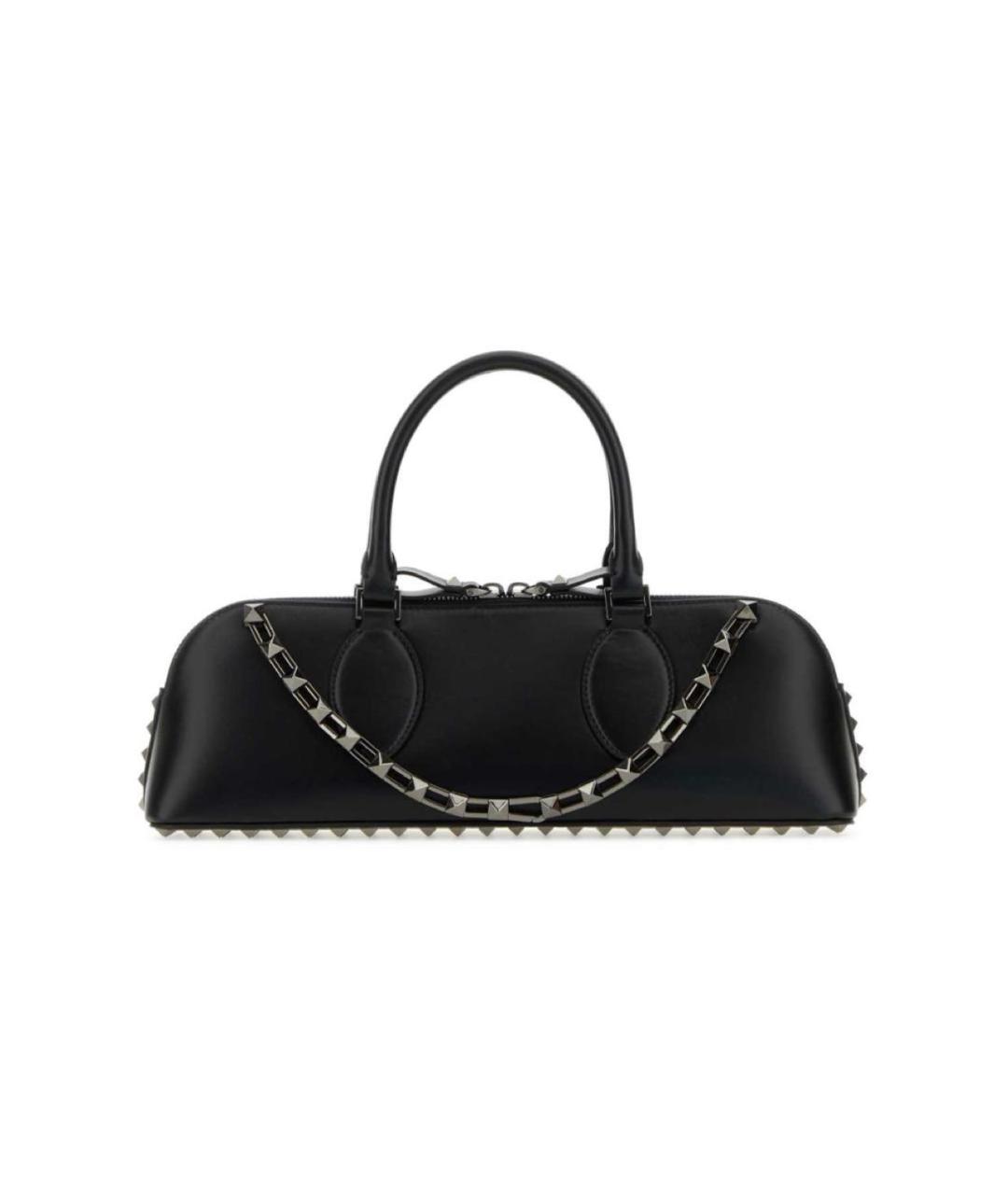 VALENTINO Черная кожаная сумка с короткими ручками, фото 9