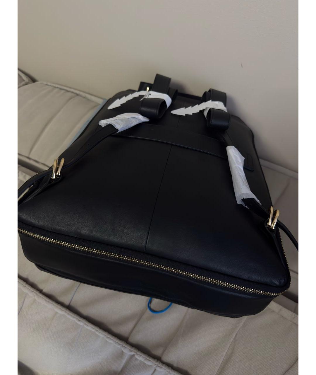 PIQUADRO Черный кожаный рюкзак, фото 3