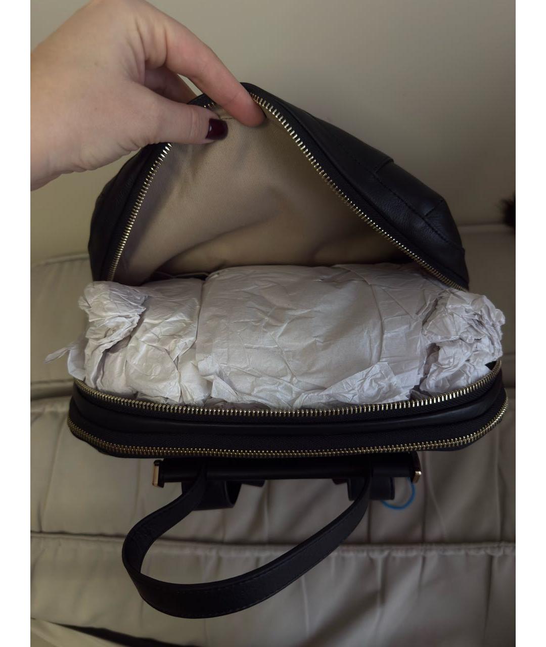 PIQUADRO Черный кожаный рюкзак, фото 4