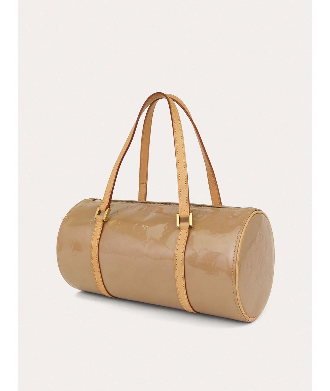 LOUIS VUITTON Бежевая сумка с короткими ручками из лакированной кожи, фото 2