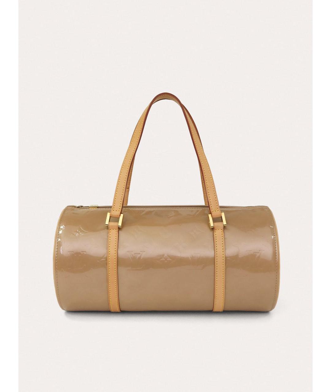 LOUIS VUITTON Бежевая сумка с короткими ручками из лакированной кожи, фото 3