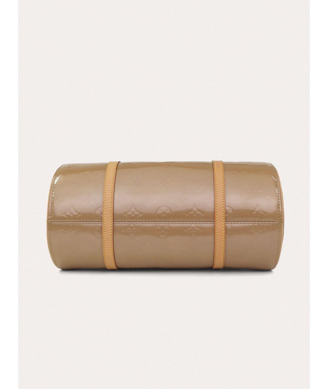 LOUIS VUITTON Бежевая сумка с короткими ручками из лакированной кожи, фото 4