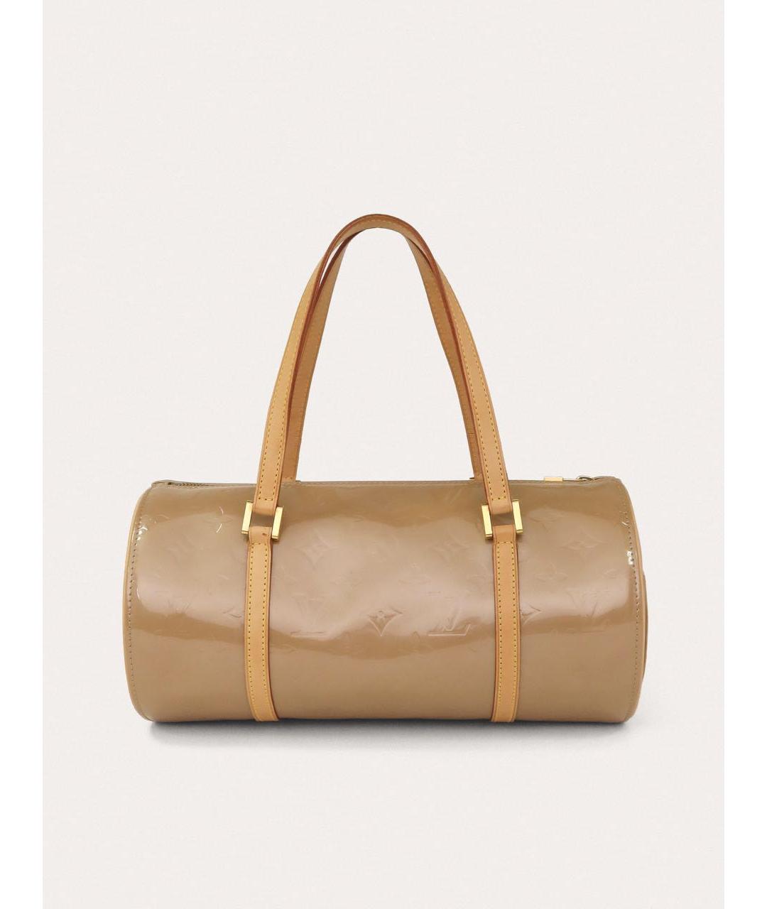 LOUIS VUITTON Бежевая сумка с короткими ручками из лакированной кожи, фото 9