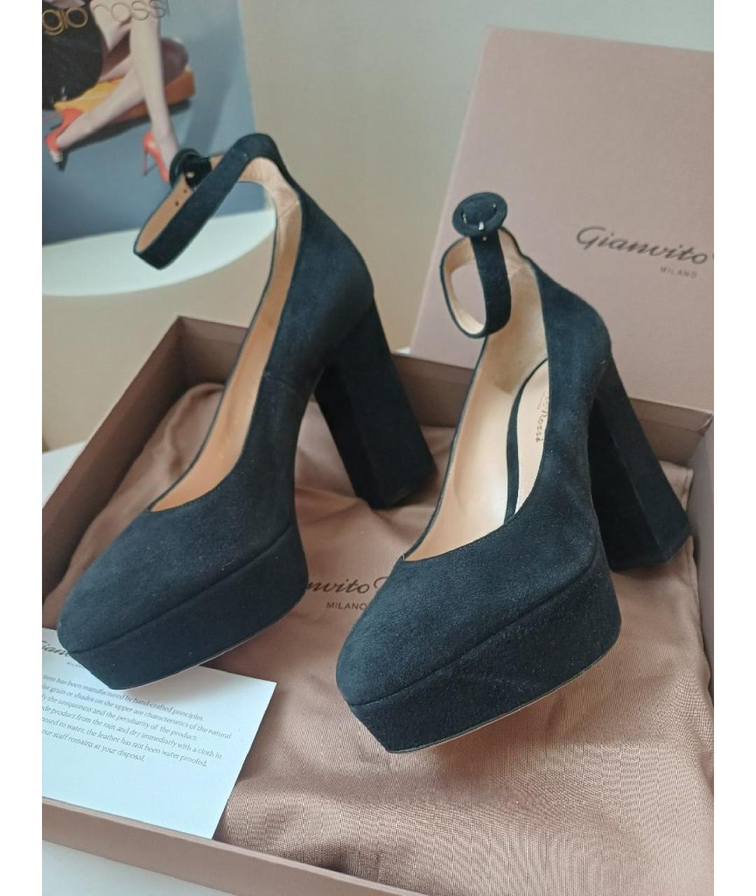 GIANVITO ROSSI Черные замшевые туфли, фото 3