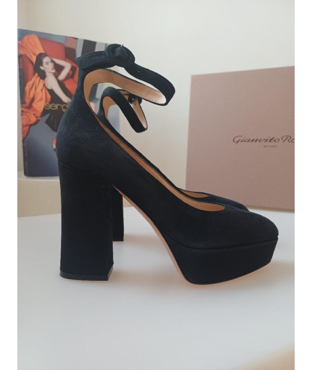 GIANVITO ROSSI Черные замшевые туфли, фото 5