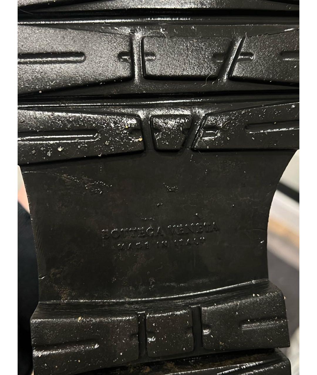 BOTTEGA VENETA Черные кожаные высокие ботинки, фото 5