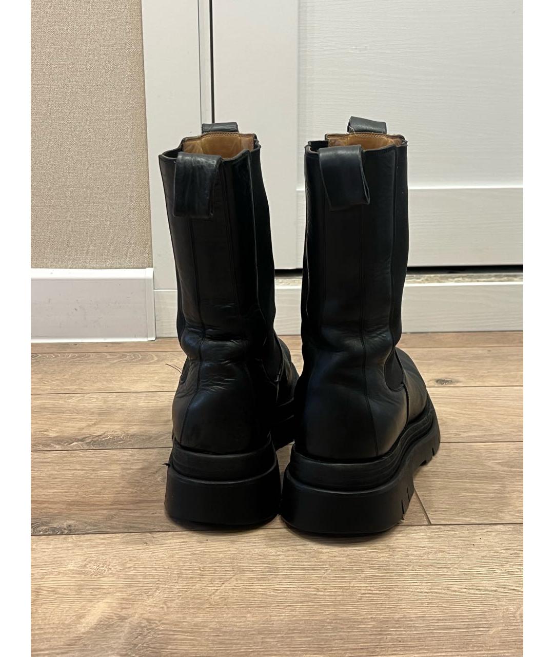 BOTTEGA VENETA Черные кожаные высокие ботинки, фото 4