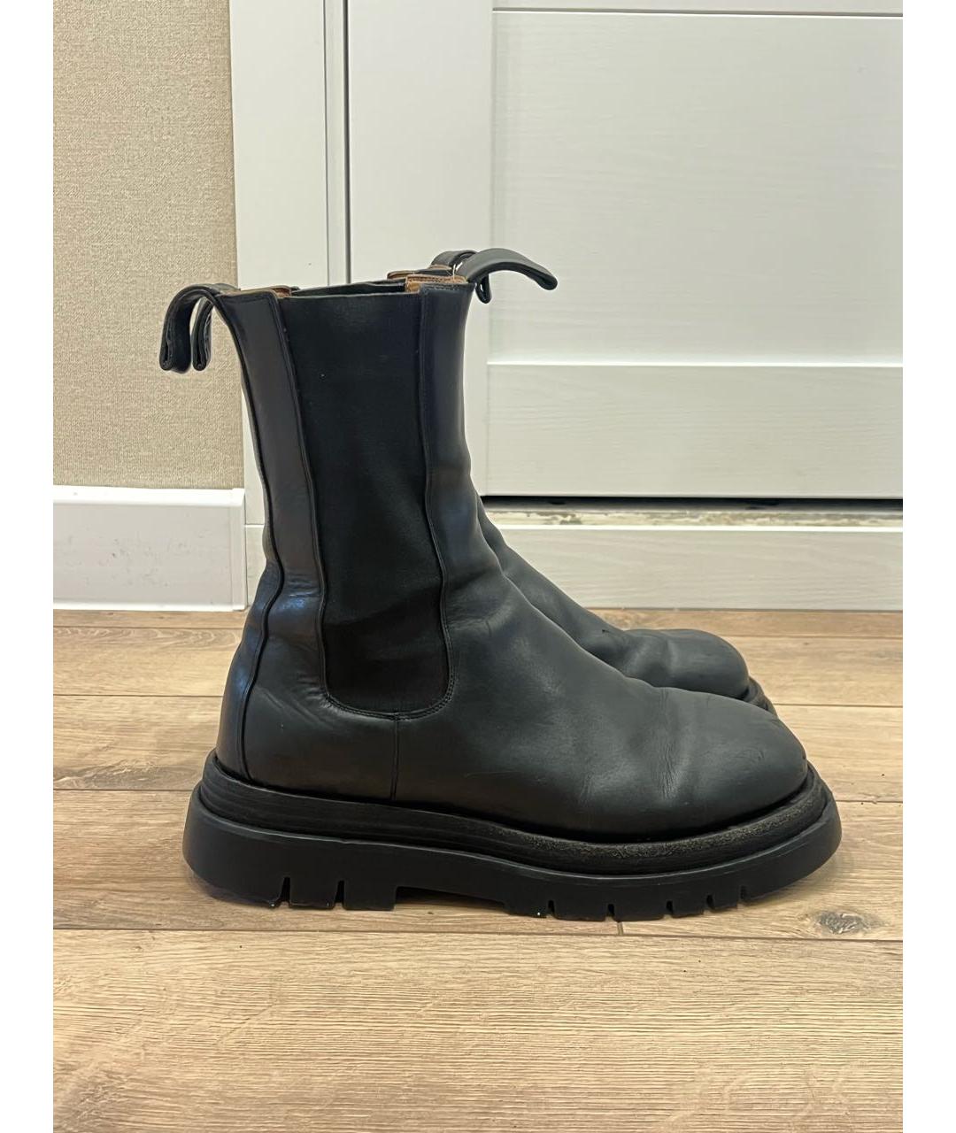 BOTTEGA VENETA Черные кожаные высокие ботинки, фото 7