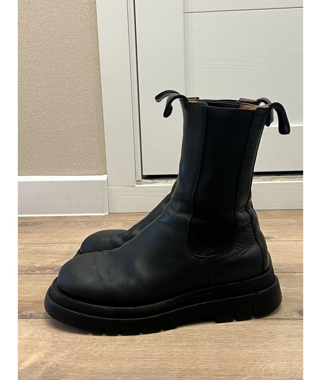 BOTTEGA VENETA Черные кожаные высокие ботинки, фото 6