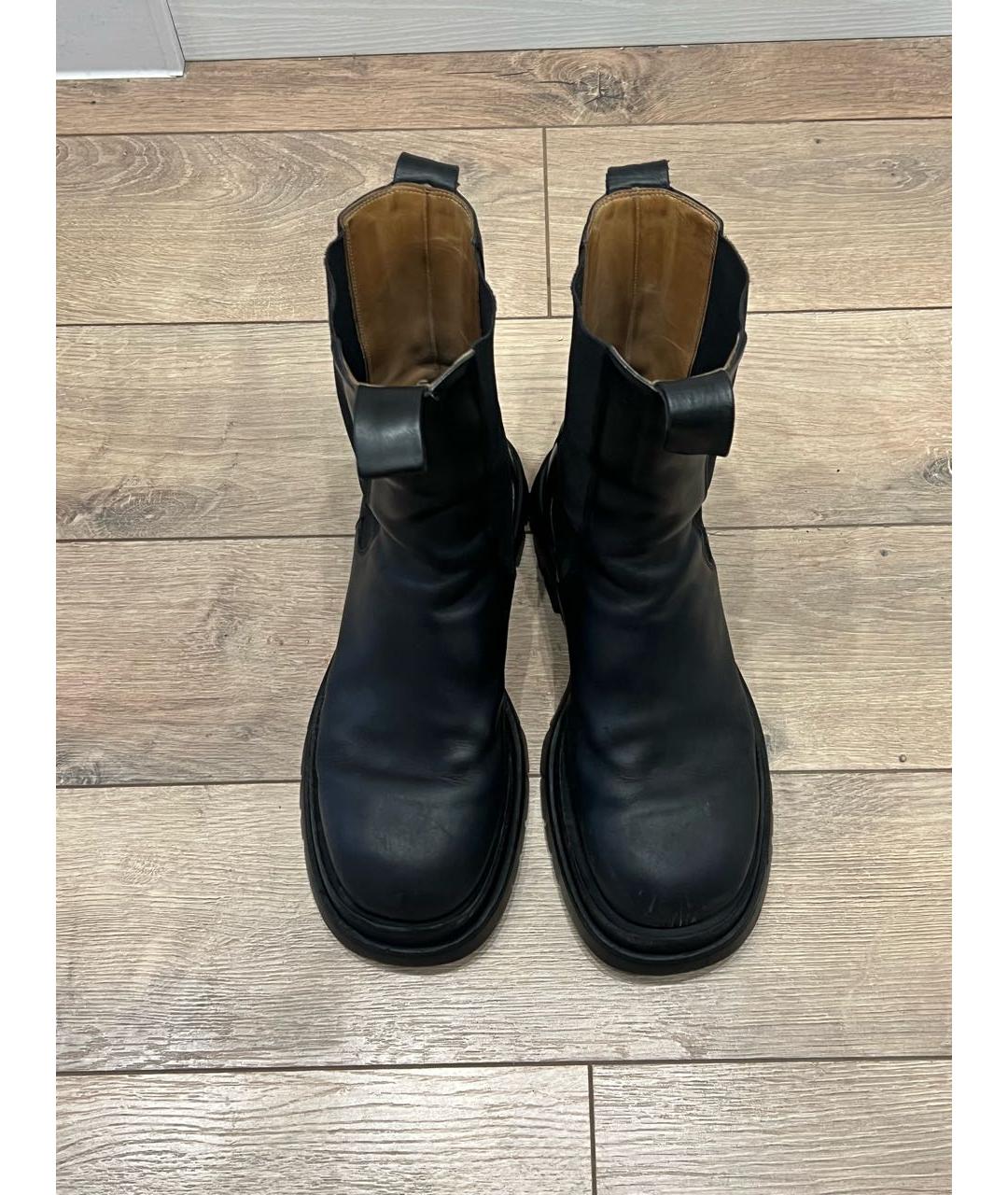 BOTTEGA VENETA Черные кожаные высокие ботинки, фото 3