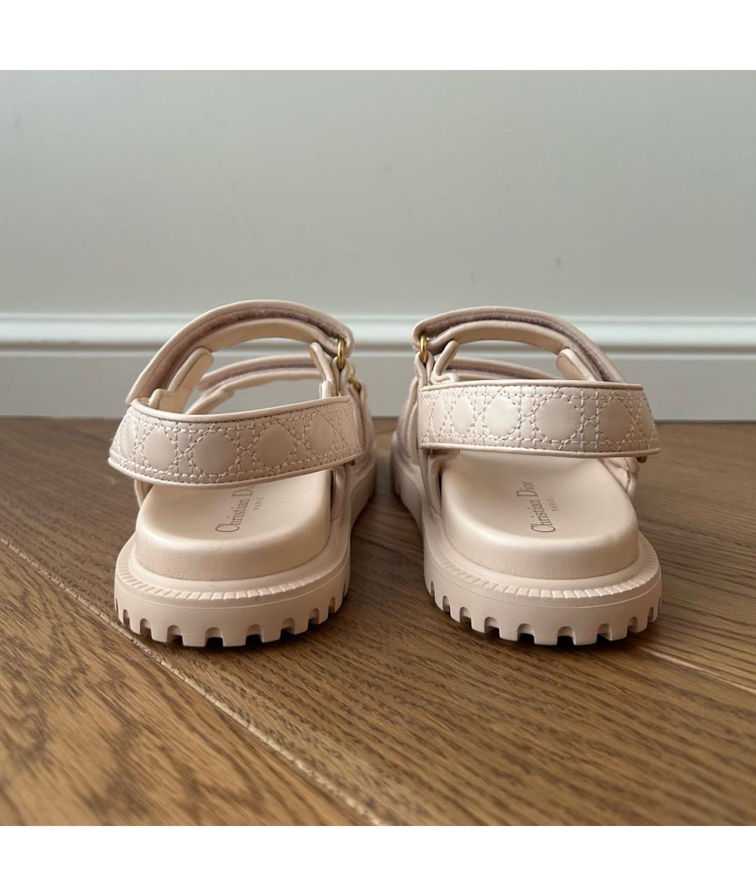 CHRISTIAN DIOR Розовые кожаные сандалии, фото 4