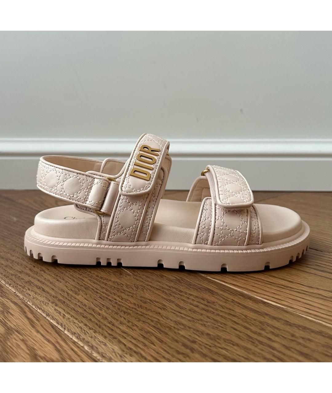 CHRISTIAN DIOR Розовые кожаные сандалии, фото 8