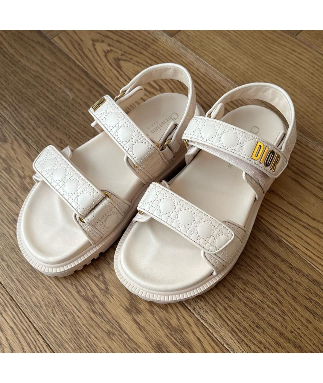 CHRISTIAN DIOR Розовые кожаные сандалии, фото 7