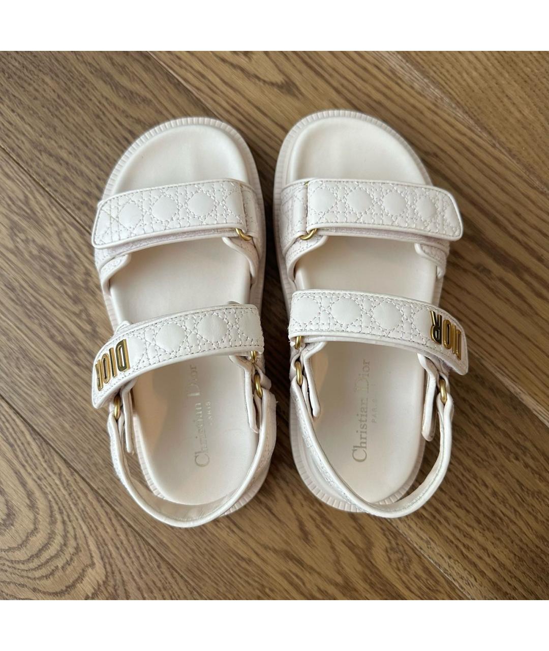 CHRISTIAN DIOR Розовые кожаные сандалии, фото 3