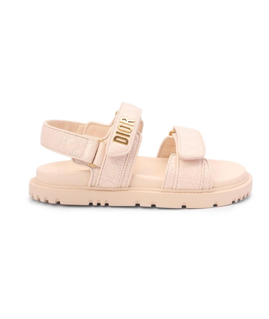 CHRISTIAN DIOR Розовые кожаные сандалии, фото 9