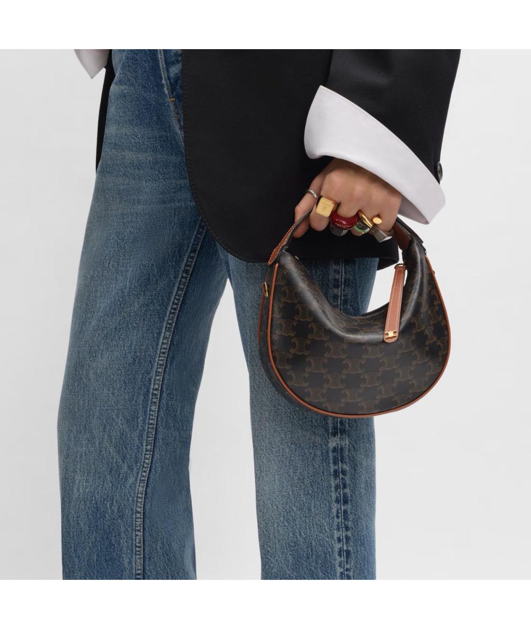 CELINE Коричневая сумка через плечо, фото 4