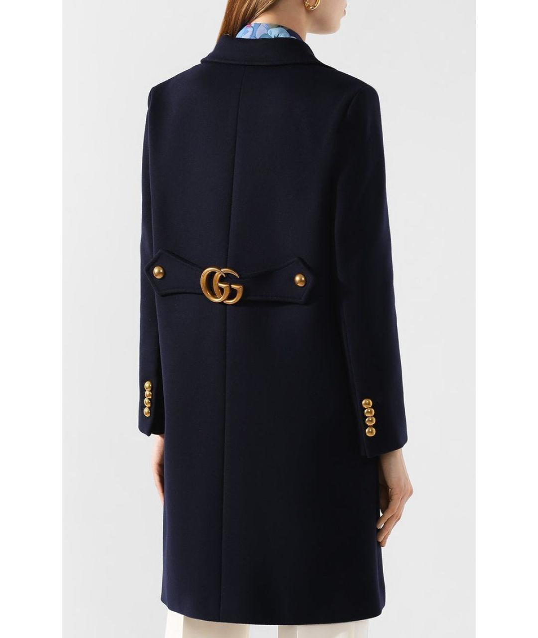 GUCCI Темно-синее шерстяное пальто, фото 6