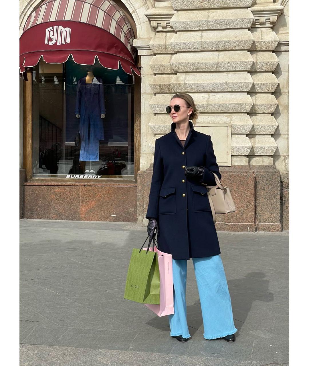 GUCCI Темно-синее шерстяное пальто, фото 7