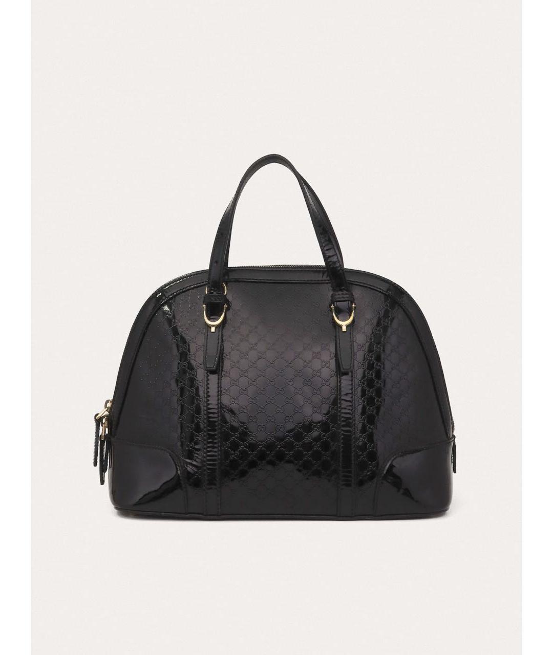 GUCCI Черная сумка с короткими ручками из лакированной кожи, фото 9