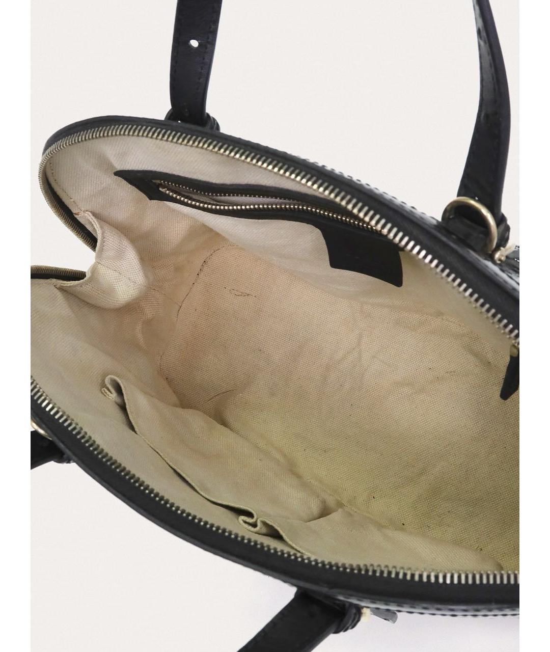 GUCCI Черная сумка с короткими ручками из лакированной кожи, фото 4