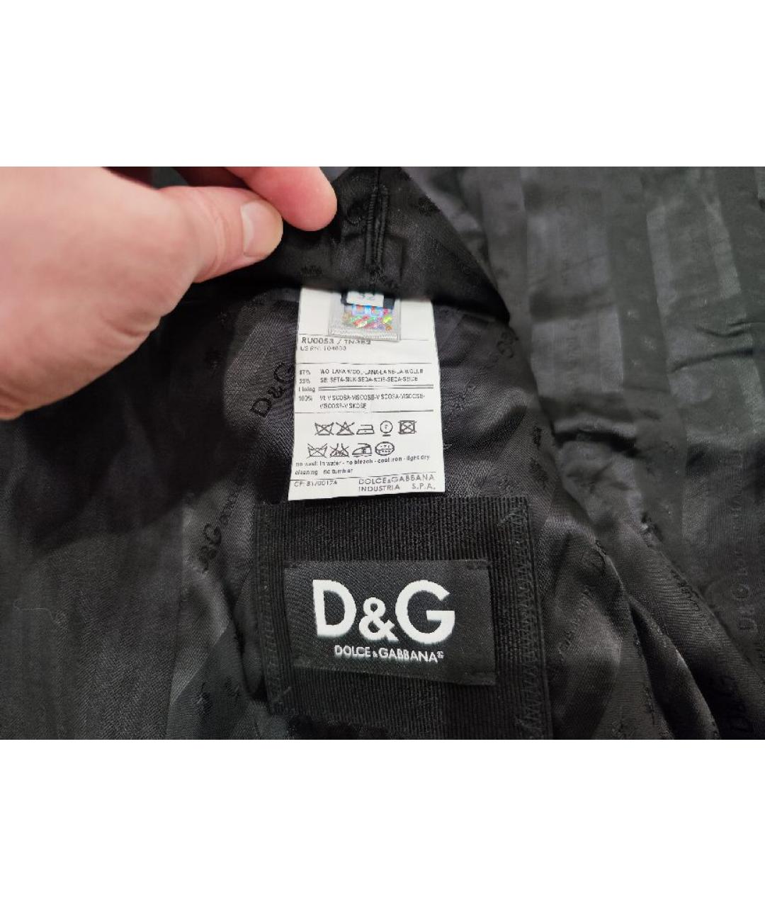 DOLCE&GABBANA Черный шерстяной пиджак, фото 4