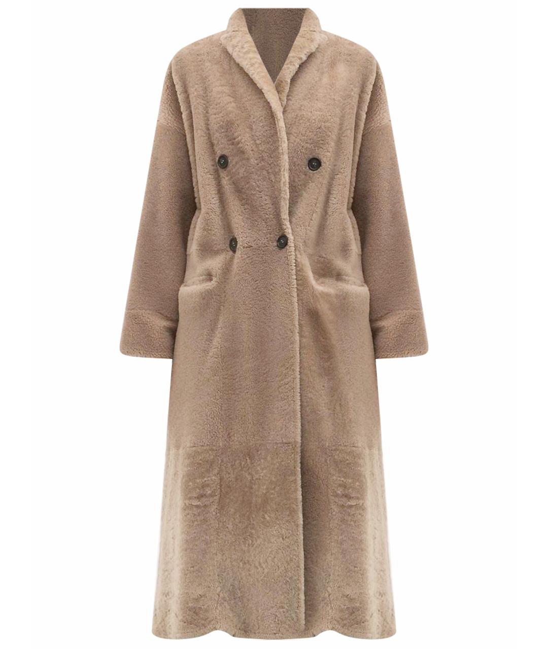 BRUNELLO CUCINELLI Бежевая меховая шуба, фото 1