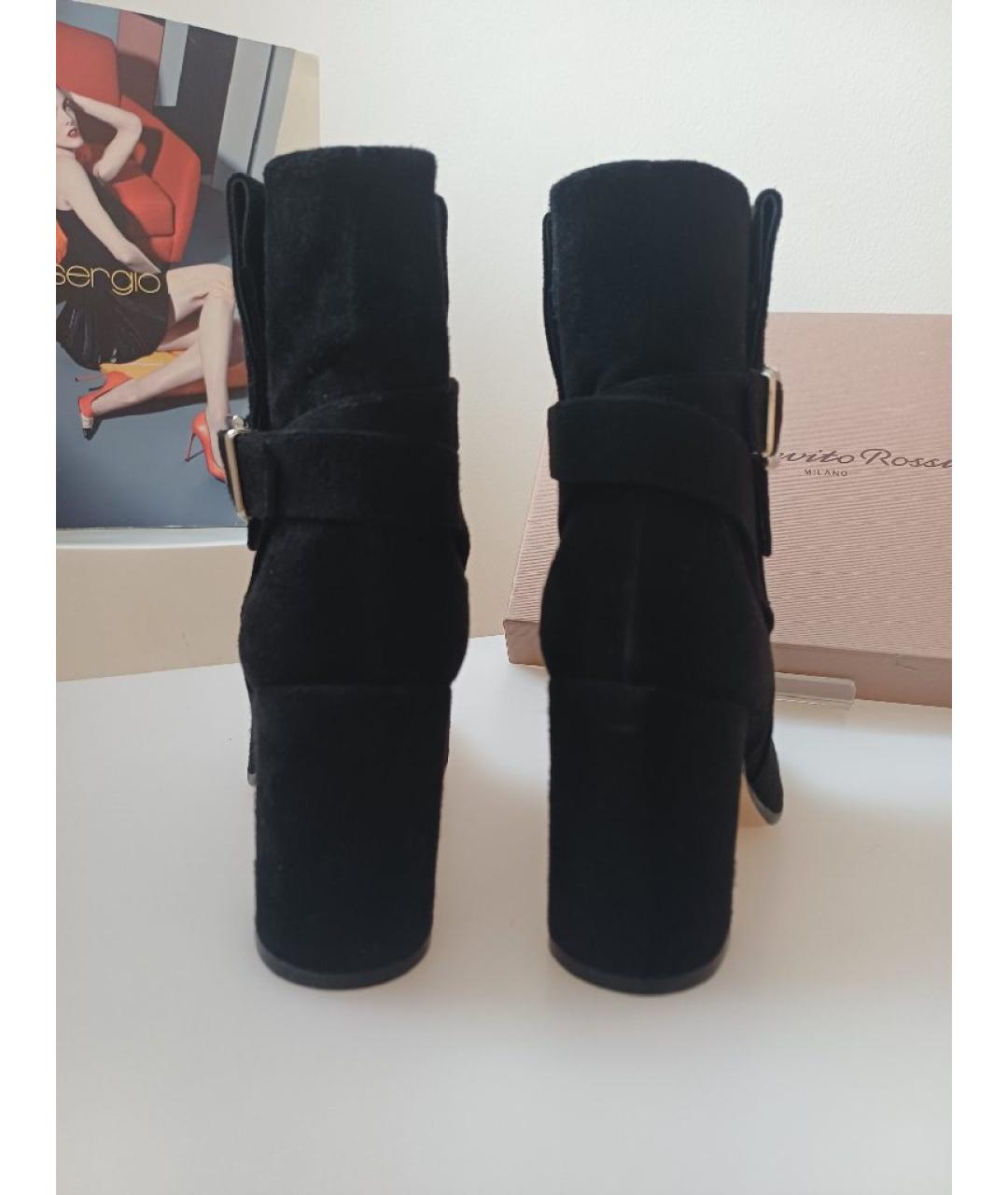 GIANVITO ROSSI Черные замшевые ботильоны, фото 8