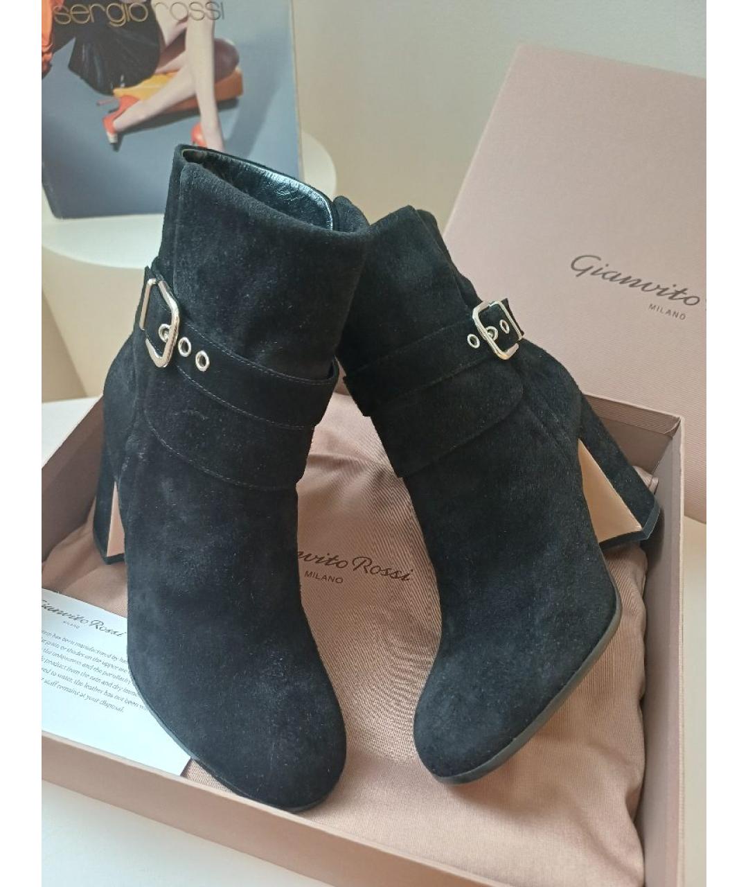 GIANVITO ROSSI Черные замшевые ботильоны, фото 6