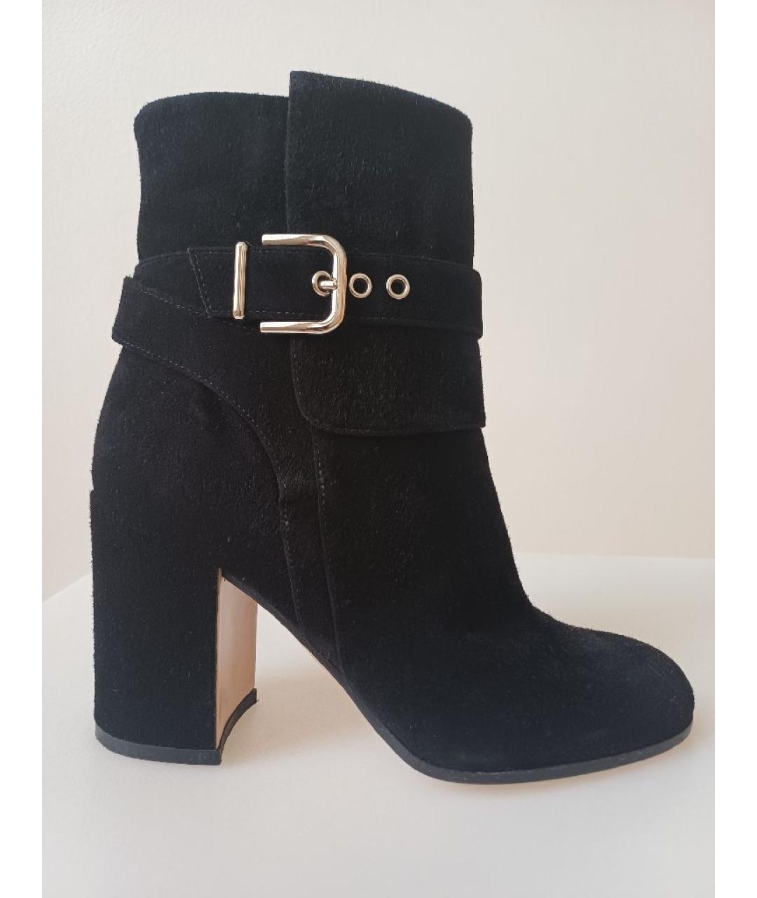 GIANVITO ROSSI Черные замшевые ботильоны, фото 10