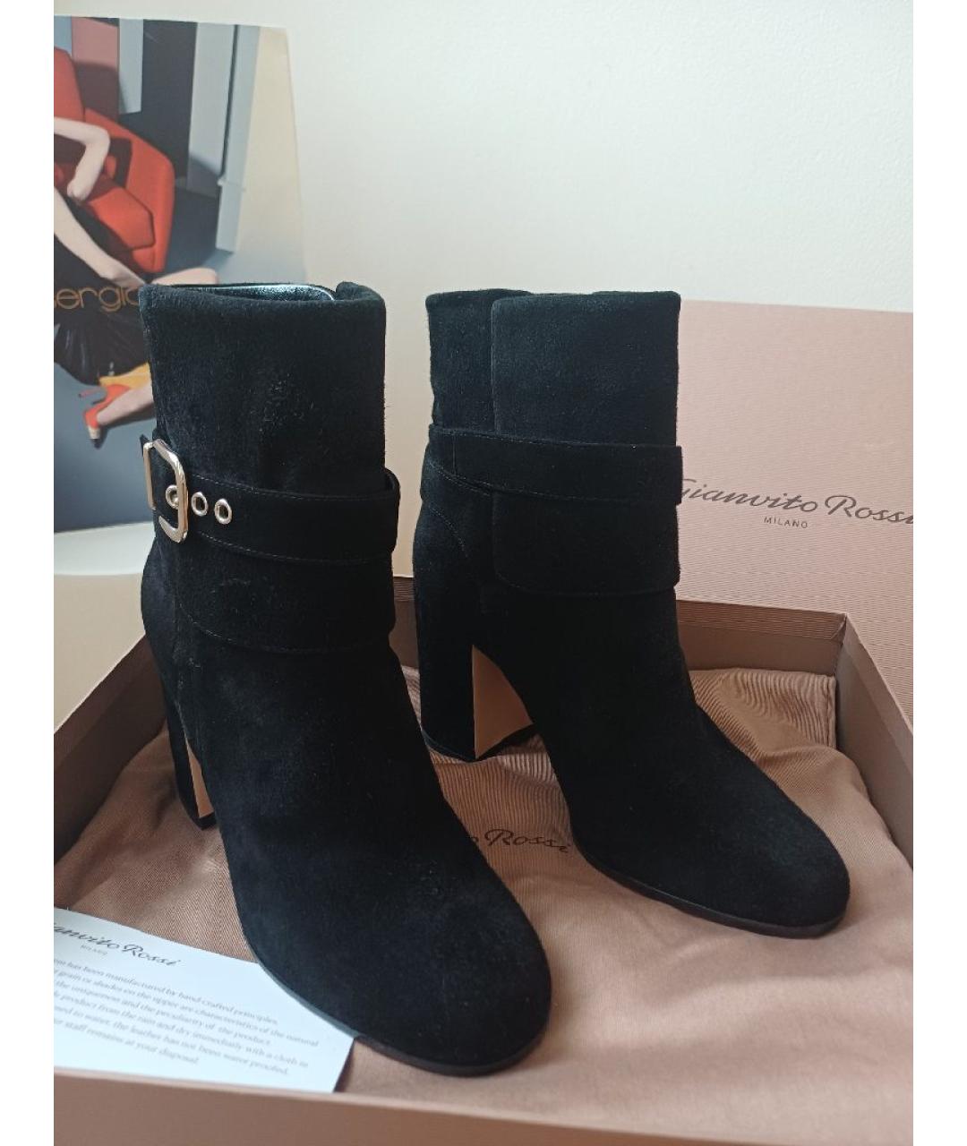 GIANVITO ROSSI Черные замшевые ботильоны, фото 2