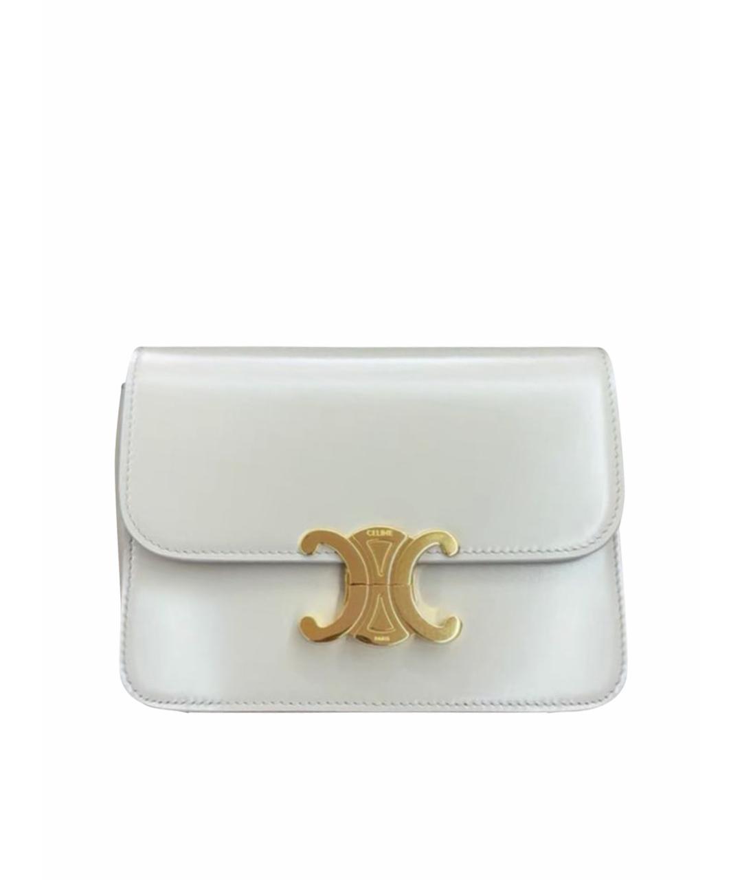 CELINE Белая кожаная сумка через плечо, фото 1