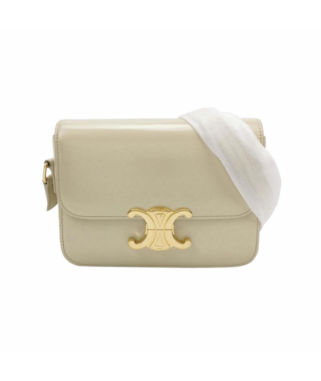 CELINE Белая кожаная сумка через плечо, фото 5
