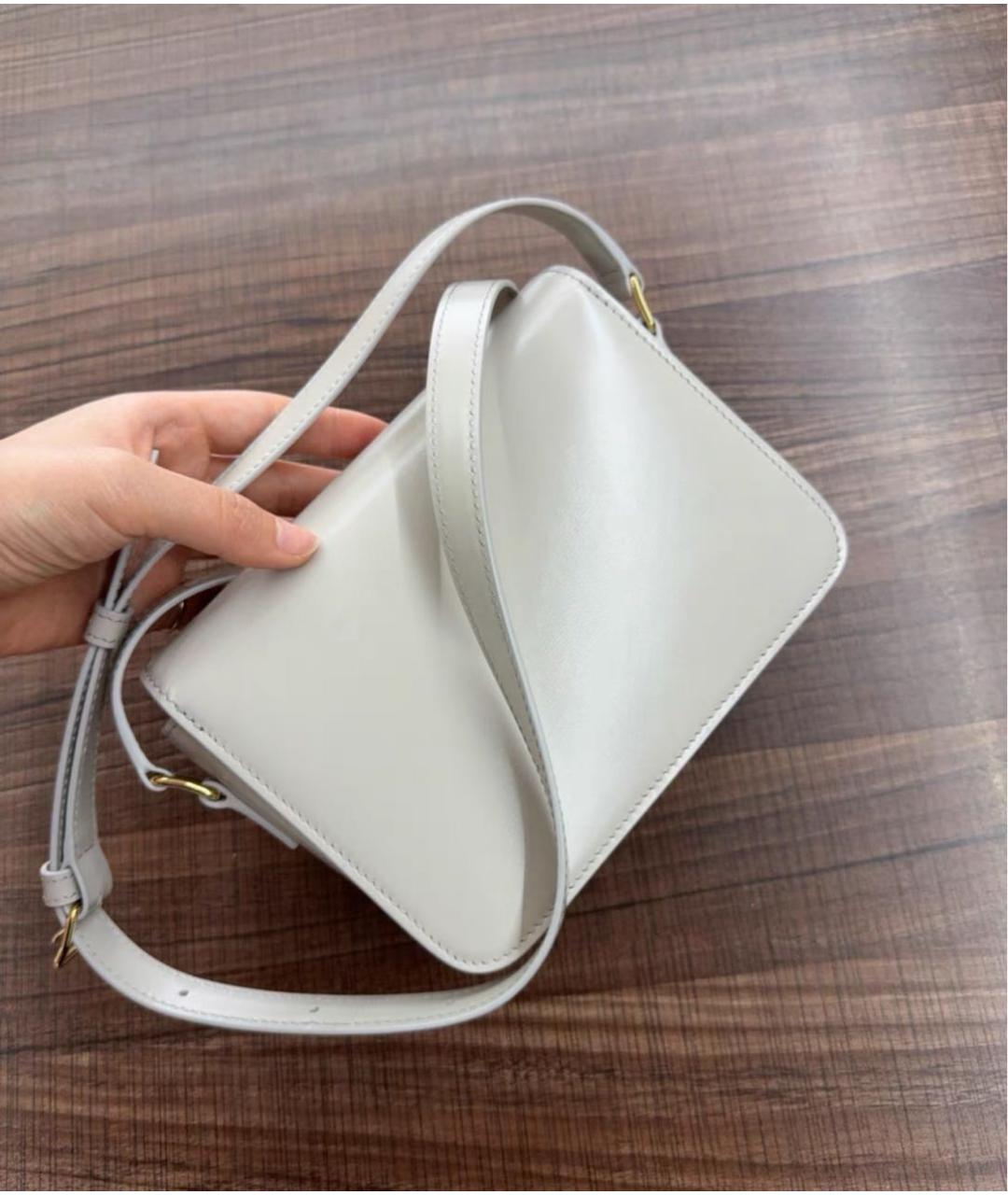 CELINE Белая кожаная сумка через плечо, фото 4