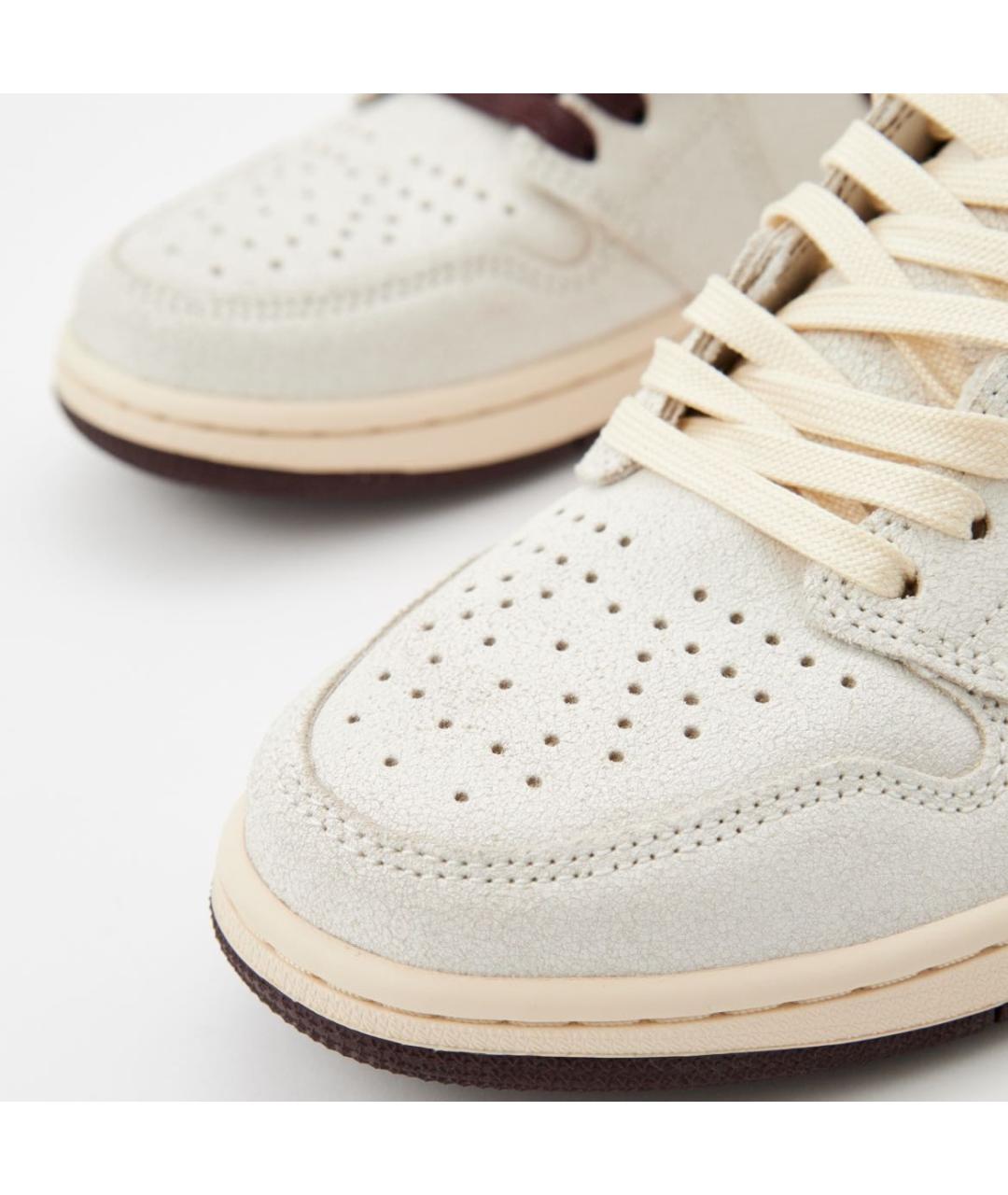 JORDAN Бежевые кожаные высокие кроссовки / кеды, фото 5