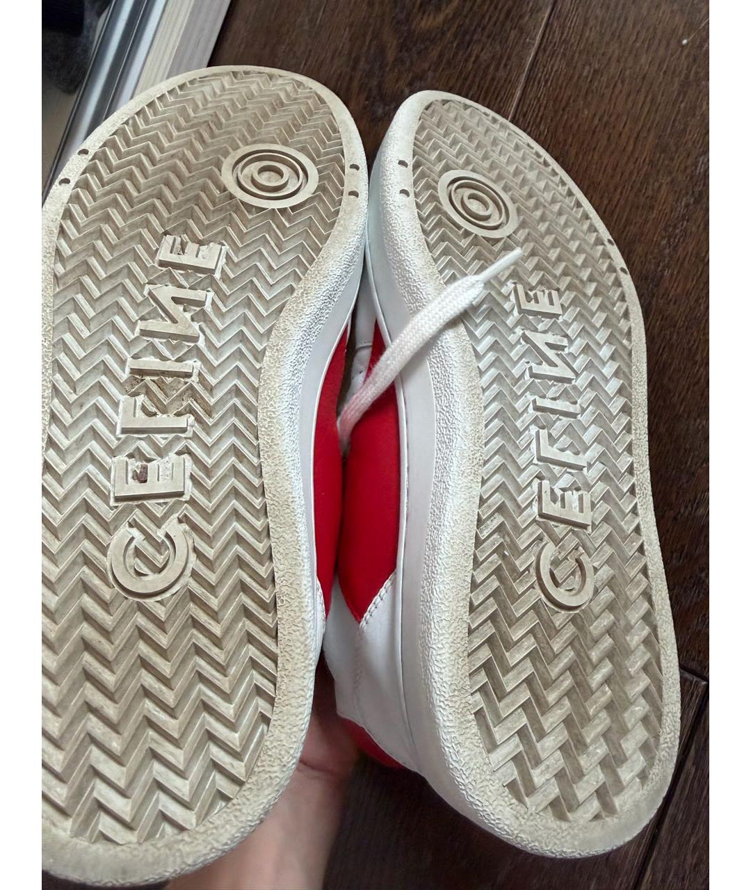 CELINE Белые кожаные кроссовки, фото 5