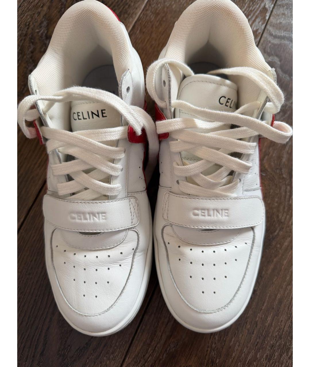 CELINE Белые кожаные кроссовки, фото 2